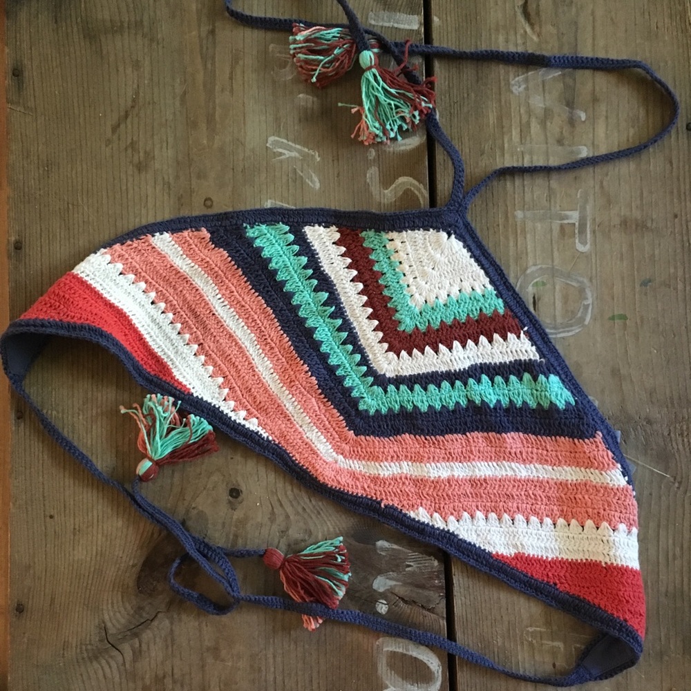 American Eagle crochet halter top.